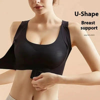 Seamless Wireless Anti-Sagging Sports Bra